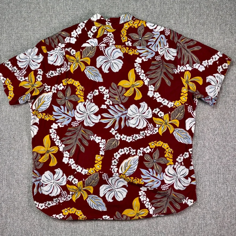 Vintage Hilo‎ Hattie Hawaiian Shirt 3XL Red Floral Aloha Made in USA